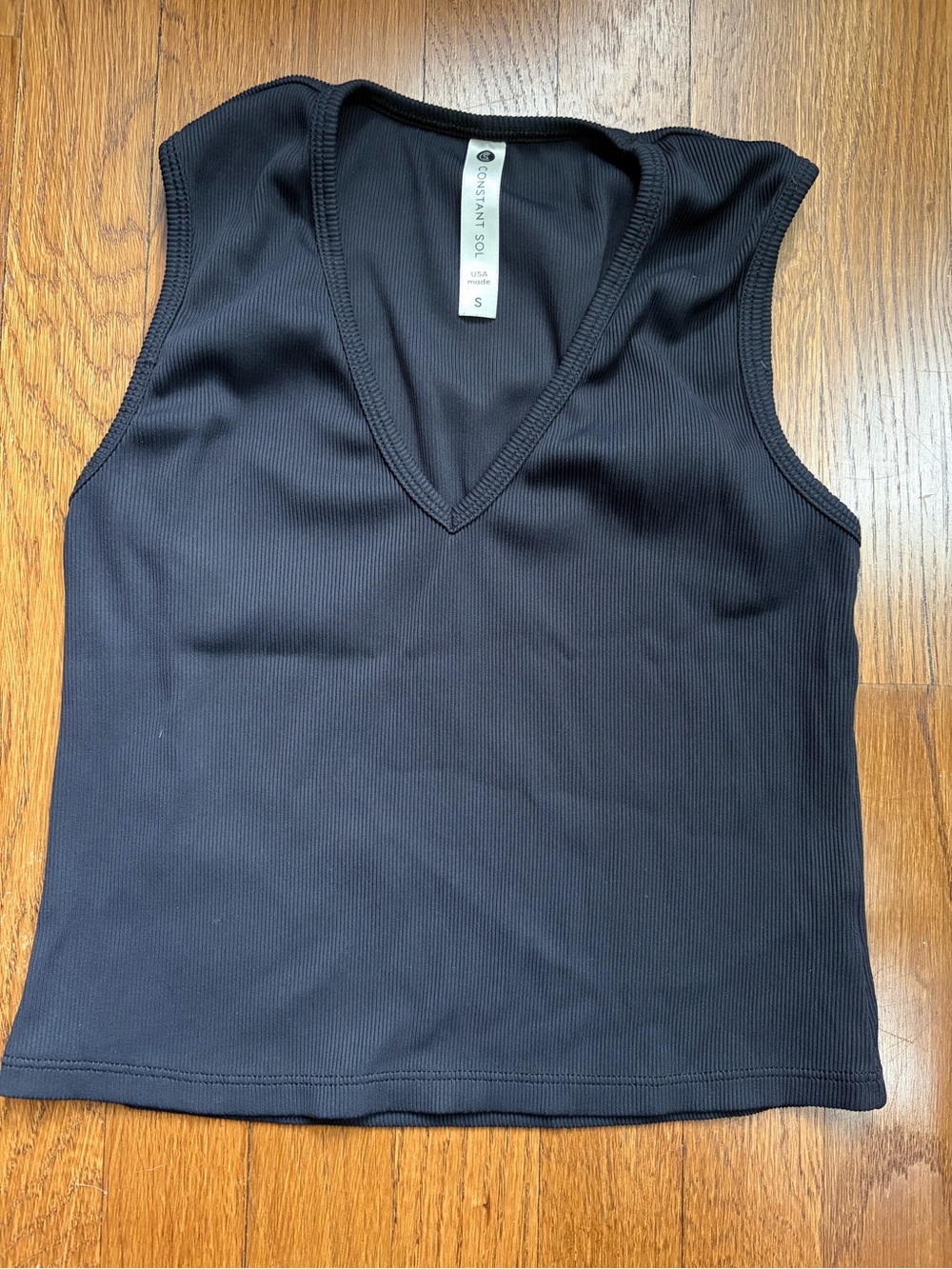 Ribbed V-Neck Tank Top in Black by A New Day